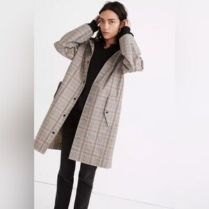 Madewell Plaid Brookwood Raincoat
